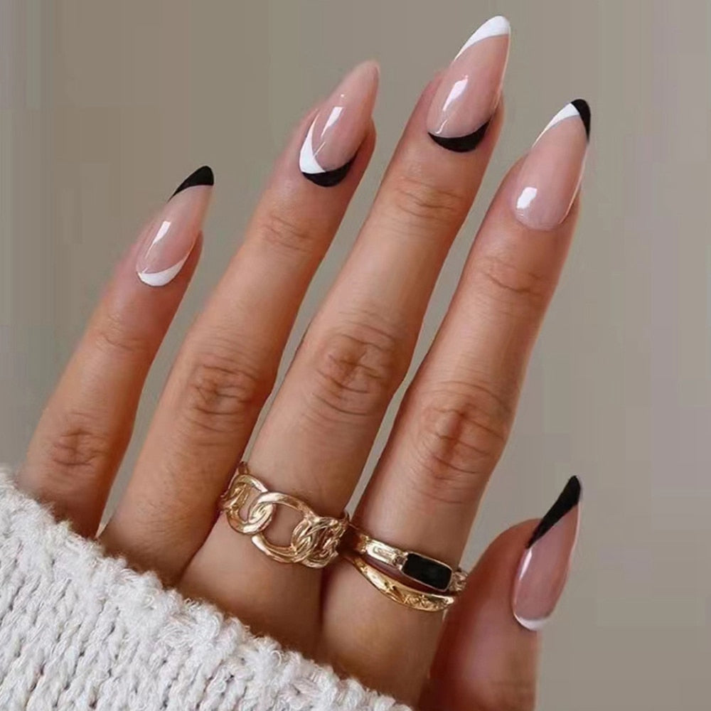Almond Round Wavy False Nails - Orchid Unique