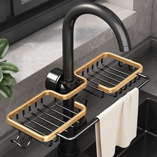 Aluminum Sink Drain Rack & Sponge Storage - Orchid Unique