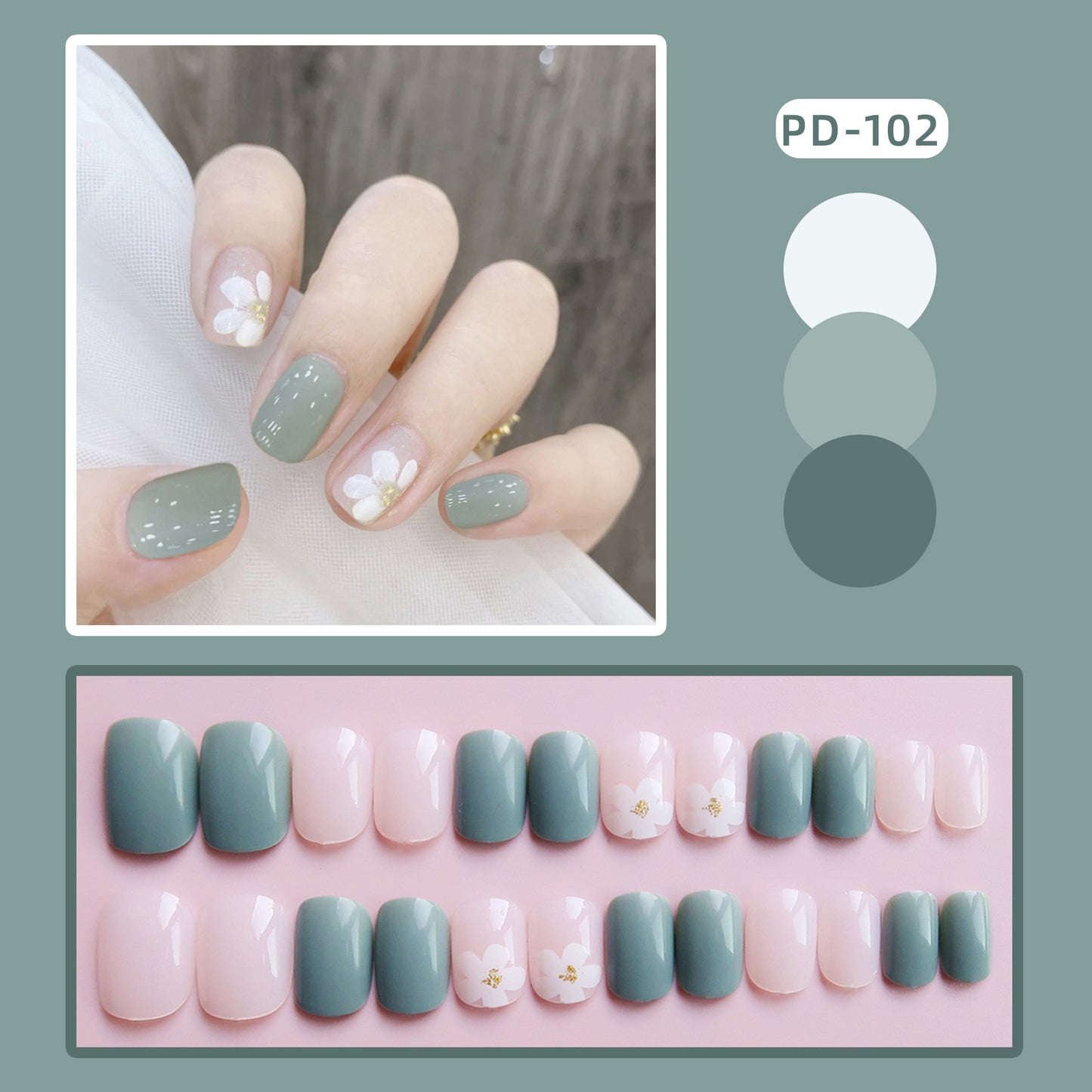 Short Wear Tips Nail False Patch - Orchid Unique