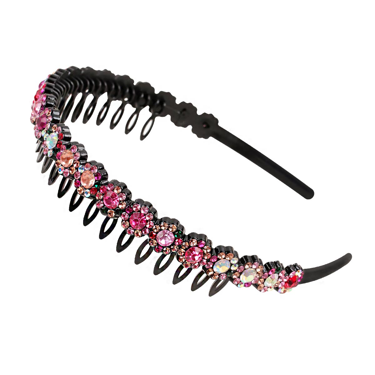 Fashion Pearl Non-Slip Rhinestone Hairbands Elastic Flower Women Hair Hoop Bands Headband Bezel Girls Hair Accessories Headdress - Orchid Unique