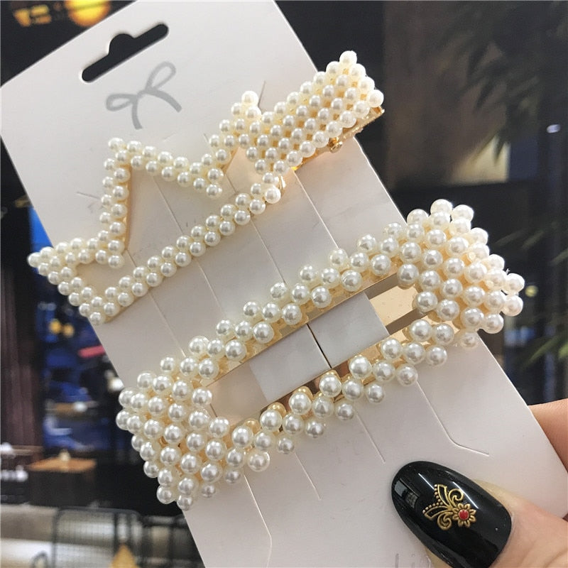 Handmade Pearls Hair Clips - Orchid Unique