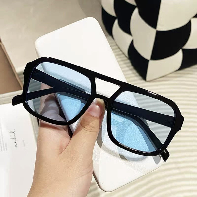 OIMG New Unisex Rectangle Vintage Sunglasses 2022 Fashion Design Retro Sun Glasses Female Lady Eyeglass Cat Eye Casual Goggles - Orchid Unique