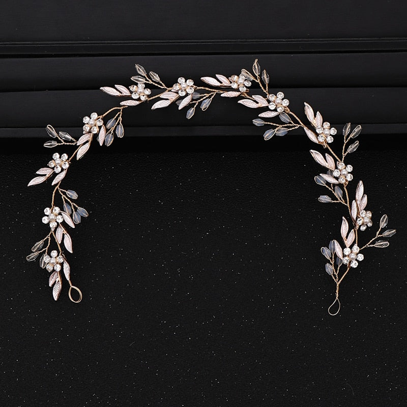Wedding Crystal Flower Headband Tiara Hairband For Women Bride Queen Party Wedding Bridal Hair Accessories Jewelry Band Gift - Orchid Unique