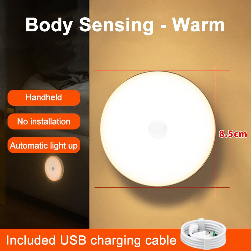 Wireless Round Motion Sensor LED Night Light - Orchid Unique