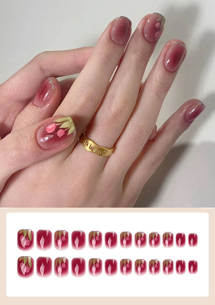 Jelly Press on Fake Nails - Orchid Unique