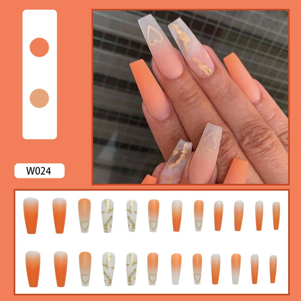 Long Coffin False Nails - Orchid Unique