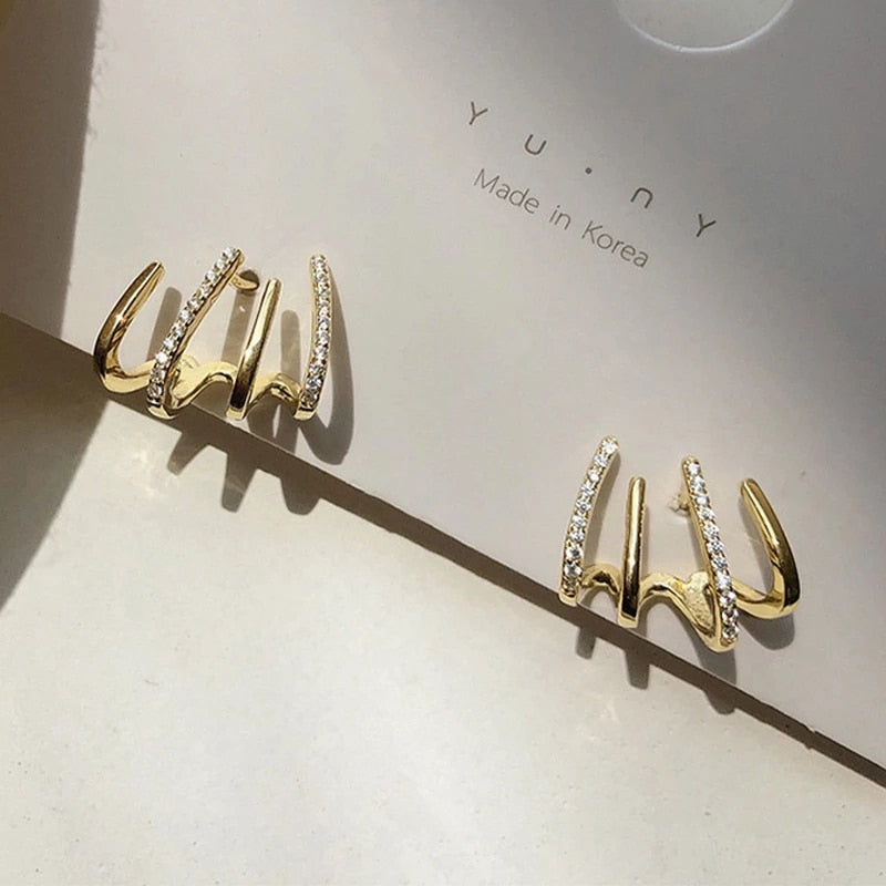 Shiny Four Claws Earrings Dainty Zircon Earring - Orchid Unique