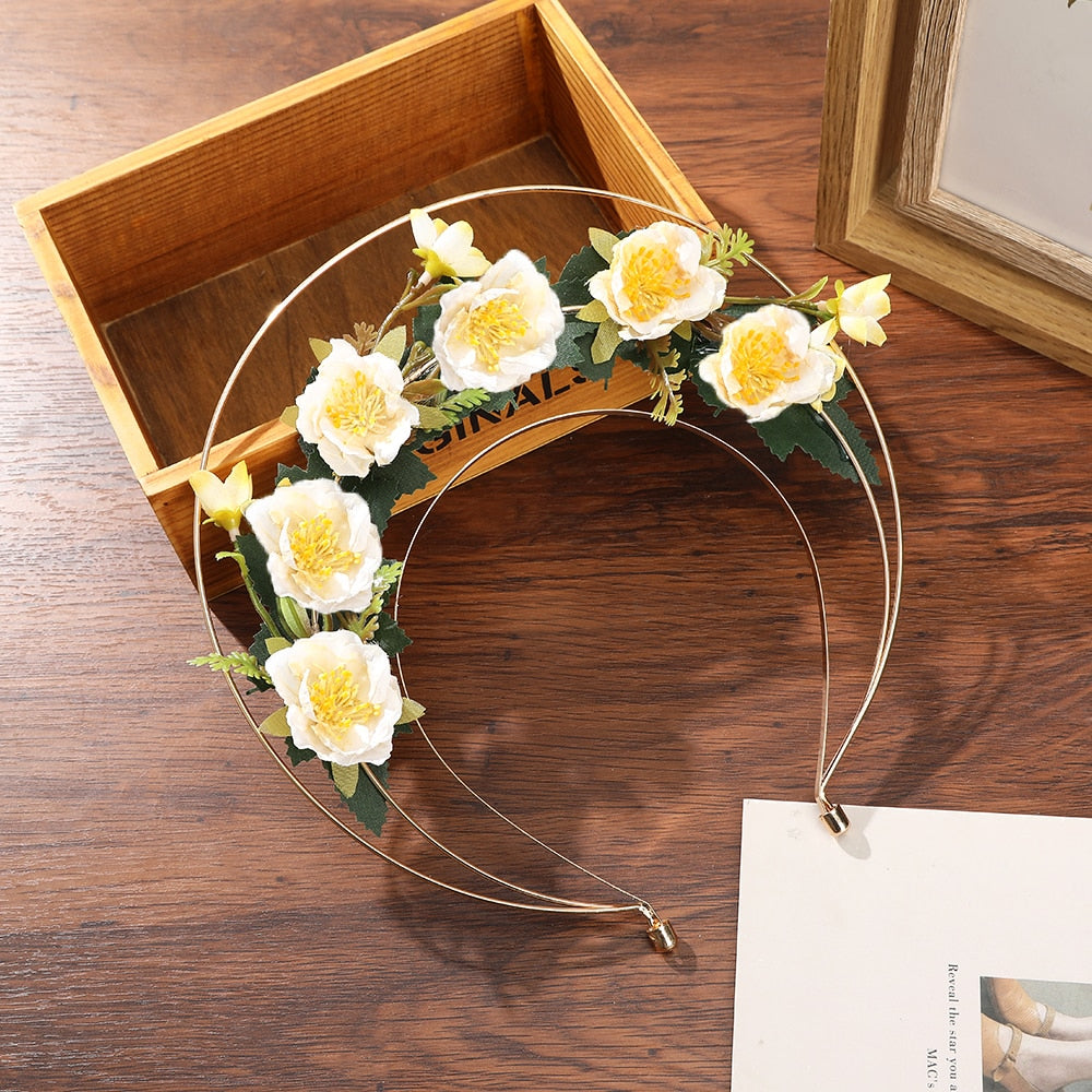Haimeikang Colorful Flower Headband Fabric Princess Headdresses Girls Bride Headband Women Beach Wedding Hair Accessories - Orchid Unique