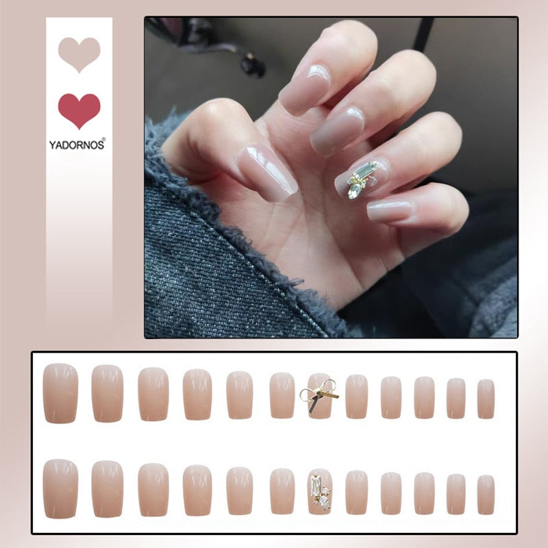 Glitter Butterfly False Nails - Orchid Unique