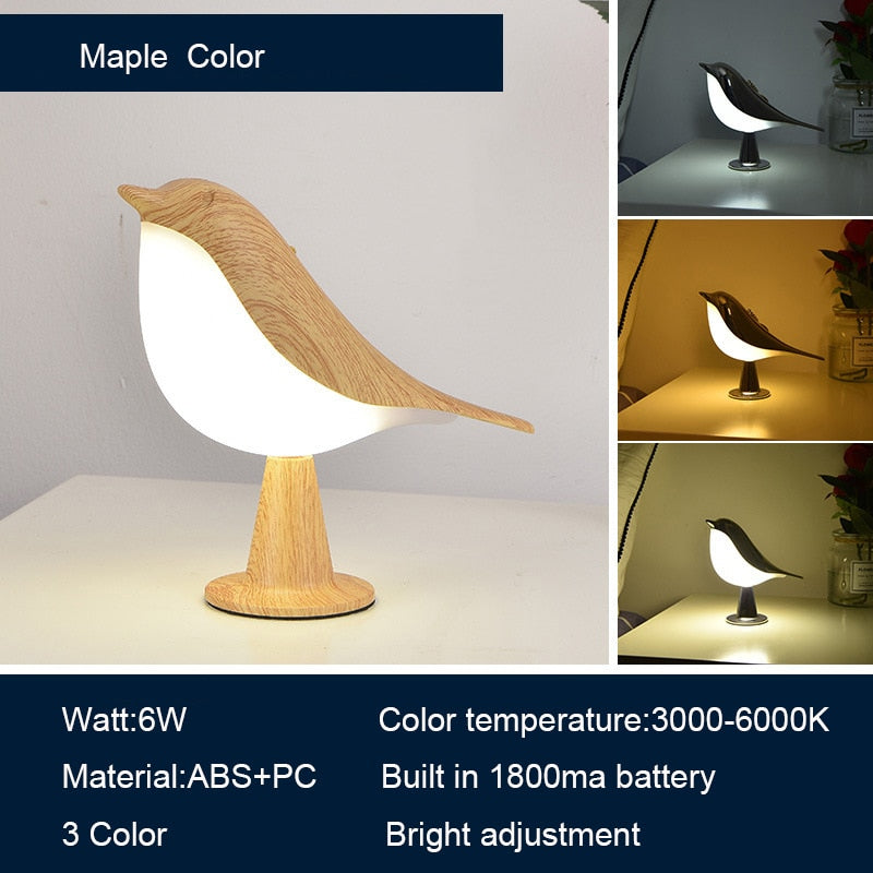 Wooden Bird Night Lights - Orchid Unique