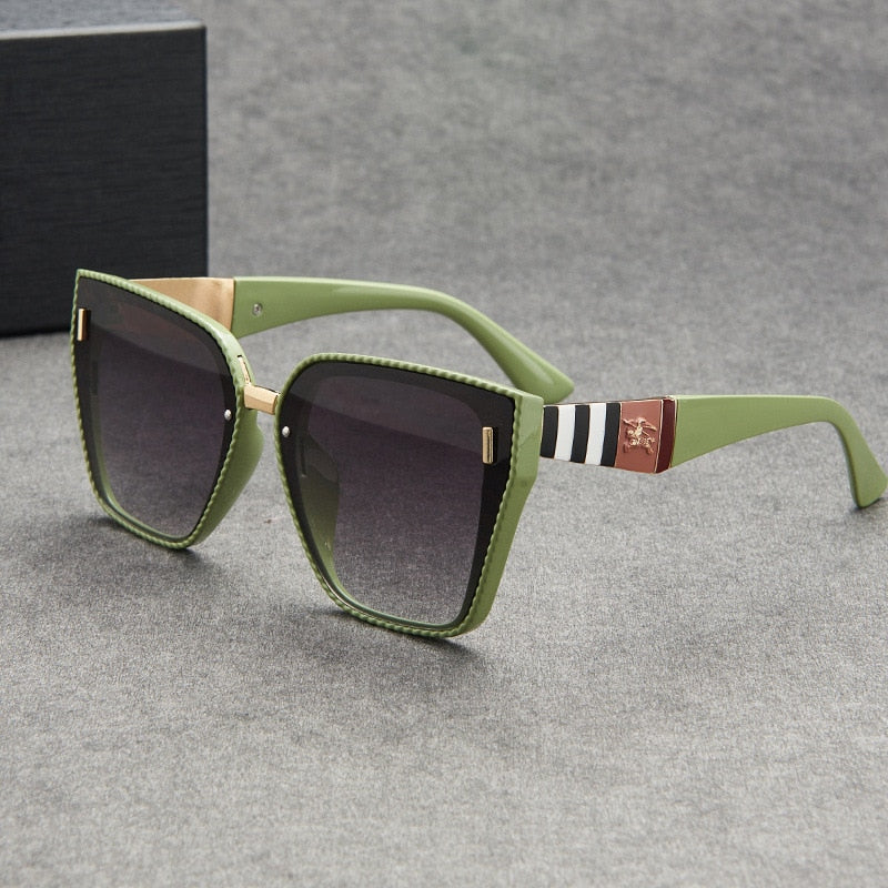 Fashion Square Gradient Mirror Sunglasses - Orchid Unique