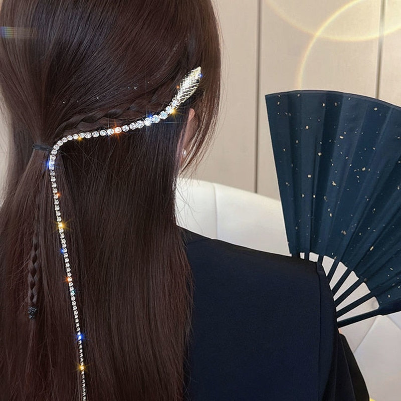 Full Rhinestone Snake Hair Band - Orchid Unique
