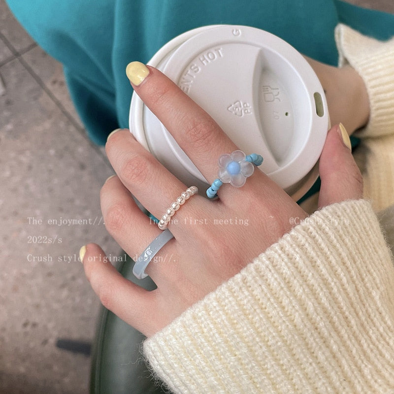 3pcs/set Acrylic Ring Set - Orchid Unique