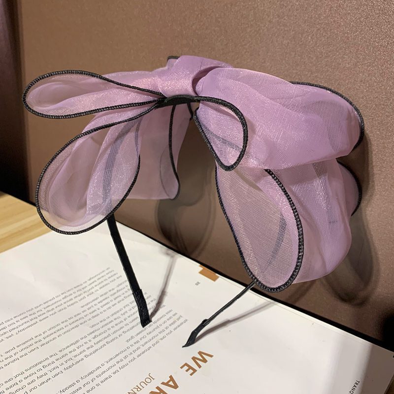 Big Bow Floral Shining Hair Band - Orchid Unique