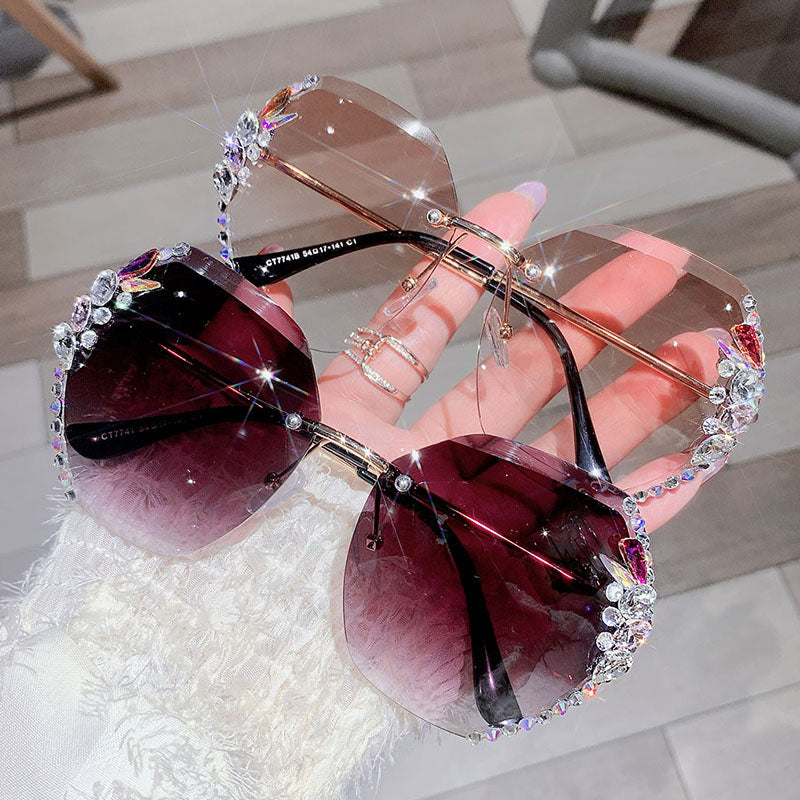 Retro Cutting Lens Gradient Sunglasses - Orchid Unique