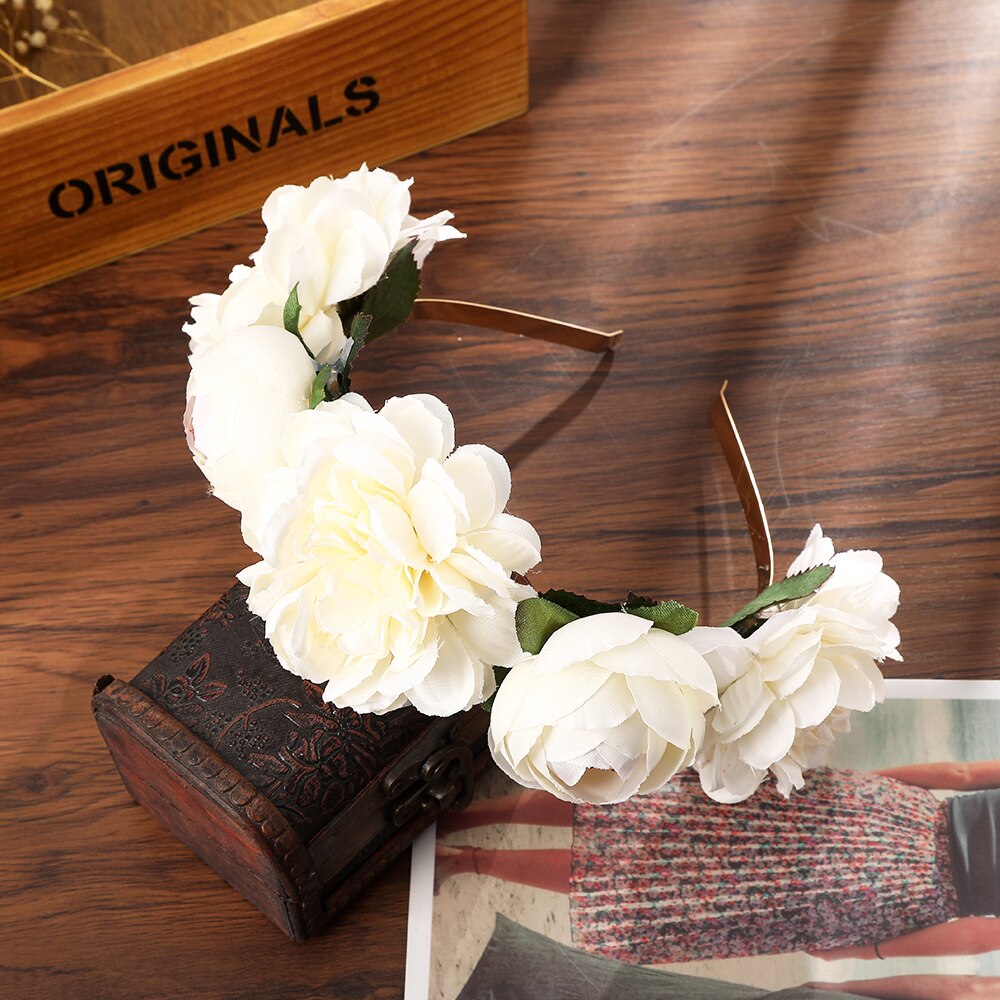 Haimeikang Colorful Flower Headband Fabric Princess Headdresses Girls Bride Headband Women Beach Wedding Hair Accessories - Orchid Unique