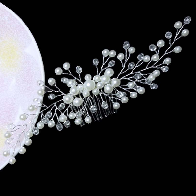Pearl Crystal Wedding Hair Combs - Orchid Unique