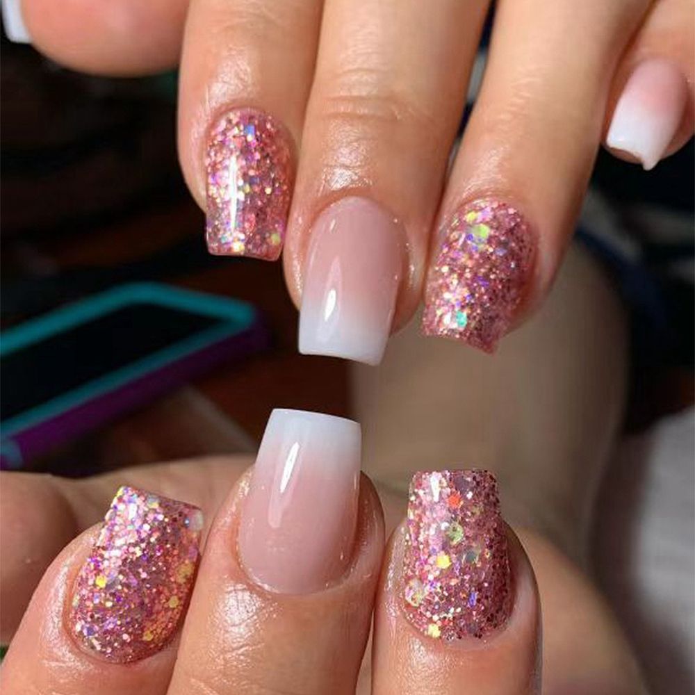 Short Round/Square Head False Nails - Orchid Unique