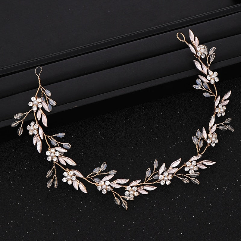 Wedding Crystal Flower Headband Tiara Hairband For Women Bride Queen Party Wedding Bridal Hair Accessories Jewelry Band Gift - Orchid Unique
