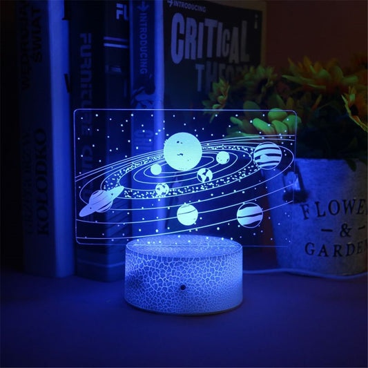 Solar System 3D Optical Illusion Lamp - Orchid Unique