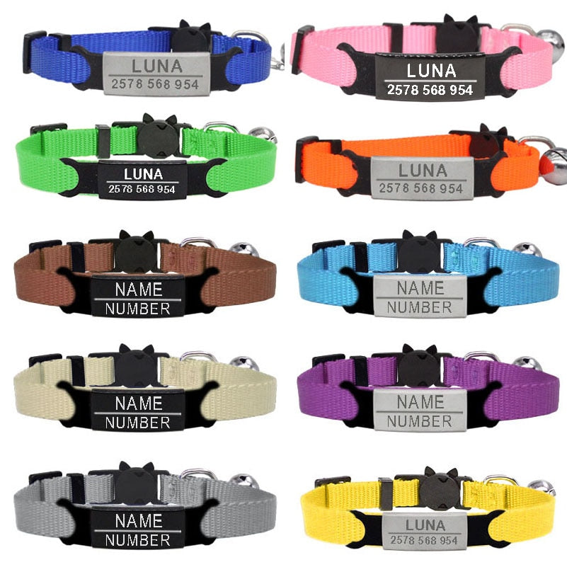 Personalized ID Tag Cat Collar Bell - Orchid Unique