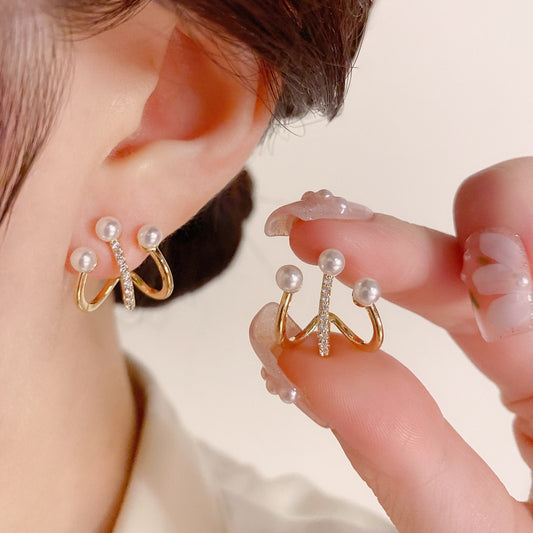 TRENDY U-shaped Earrings Dainty - Orchid Unique