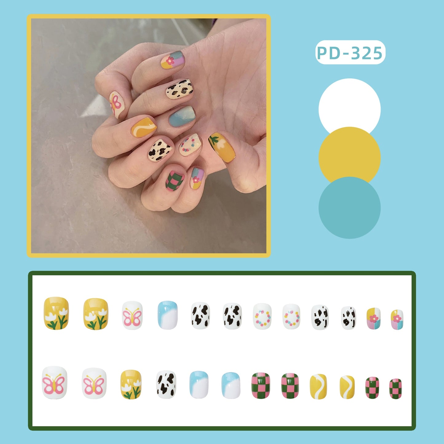 Cute Childlike Press on Nail Art - Orchid Unique