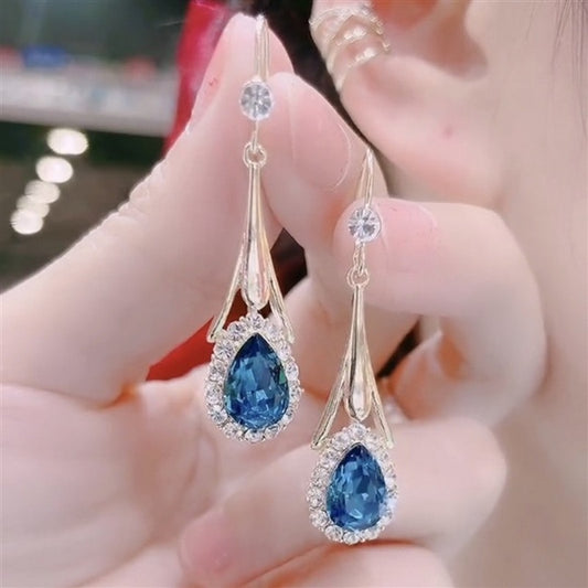 Crystal  Flower Pendant Earrings - Orchid Unique