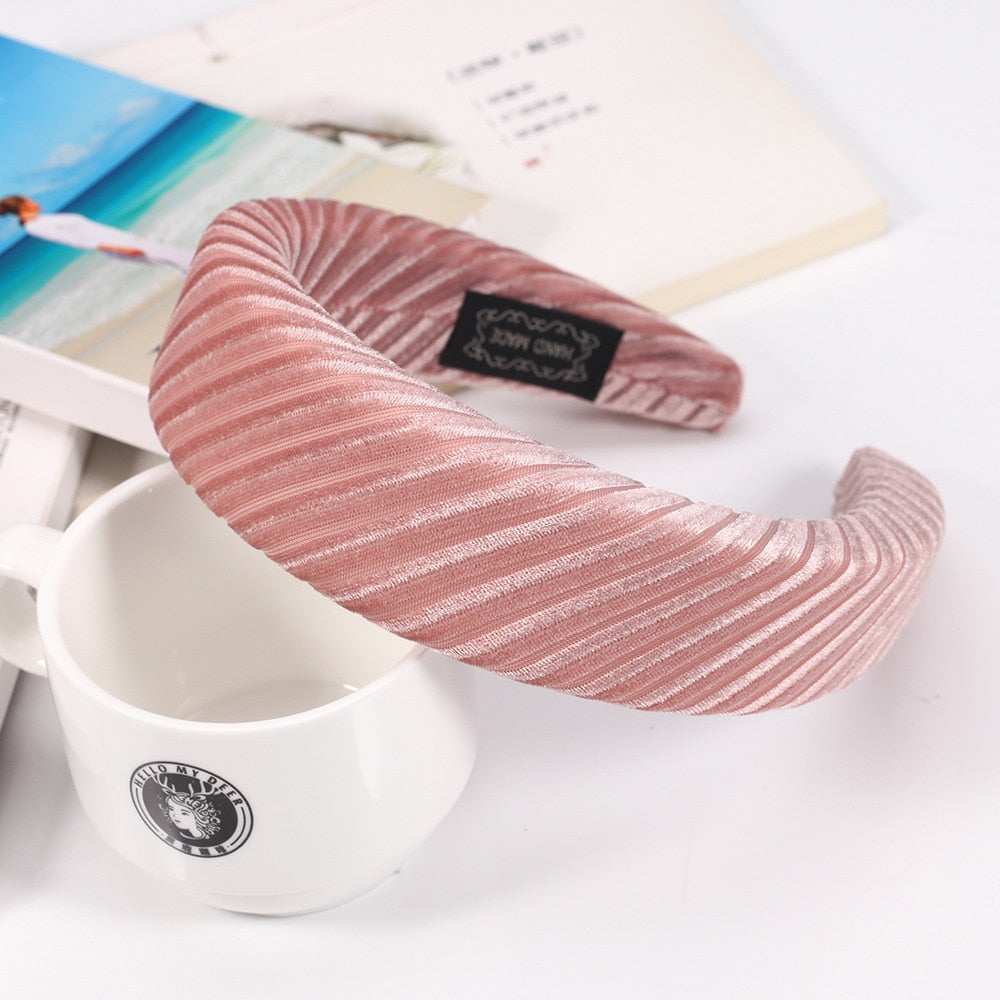 Haimeikang Solid Color Velvet Headband Hair Bands Winter New Sponge Hair Hoop Bezel Headbands For Women Fashion Hair Accessories - Orchid Unique