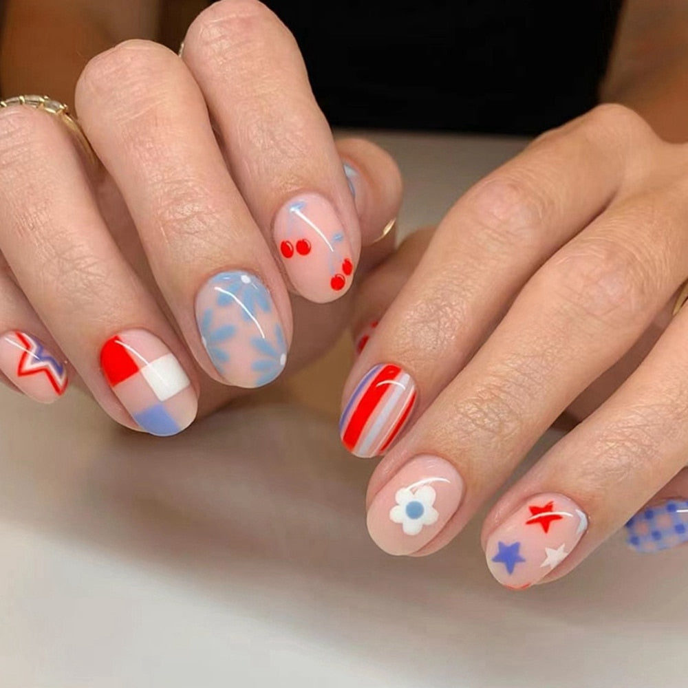 Short Round/Square Head False Nails - Orchid Unique