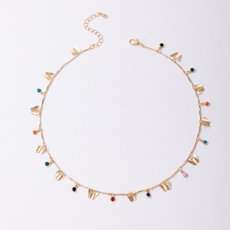 Bohemian Colorful Beaded Necklace - Orchid Unique