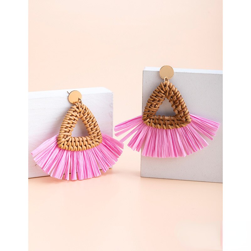 Fashion Handmade Tassel Pendant Earrings - Orchid Unique