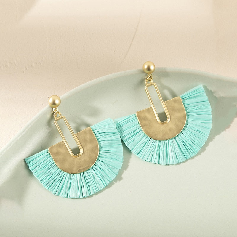 Fashion Handmade Tassel Pendant Earrings - Orchid Unique