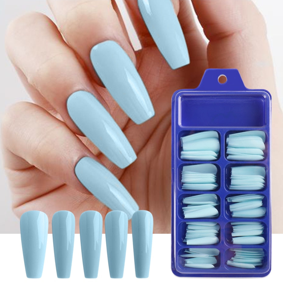 False Nails Coffin Extension Forms - Orchid Unique