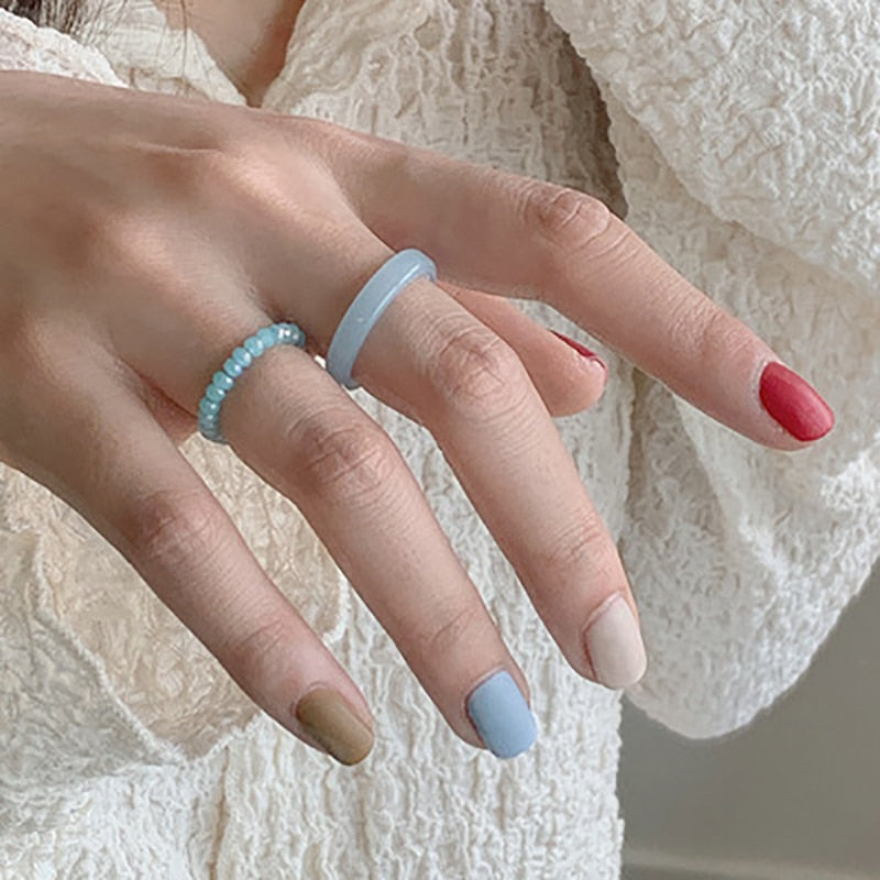 3pcs/set Acrylic Ring Set - Orchid Unique