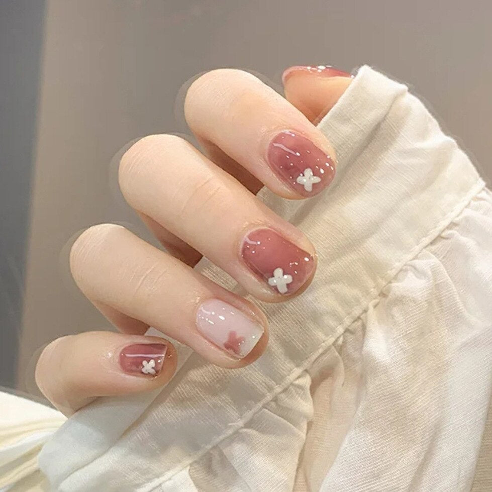 Light Color Solid Fake Nails - Orchid Unique