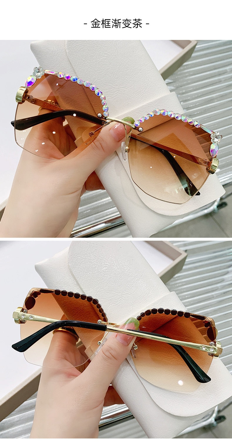 Retro Cutting Lens Gradient Sunglasses - Orchid Unique