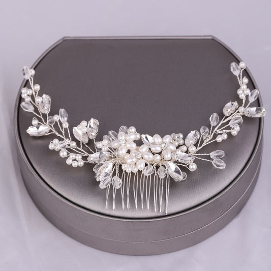Wedding Hair Comb Pearl Hair Pins and Clips for Women Bride Rhinestone Headdress Bridal Hair Jewelry Accessories Fashion 2023 - Orchid Unique