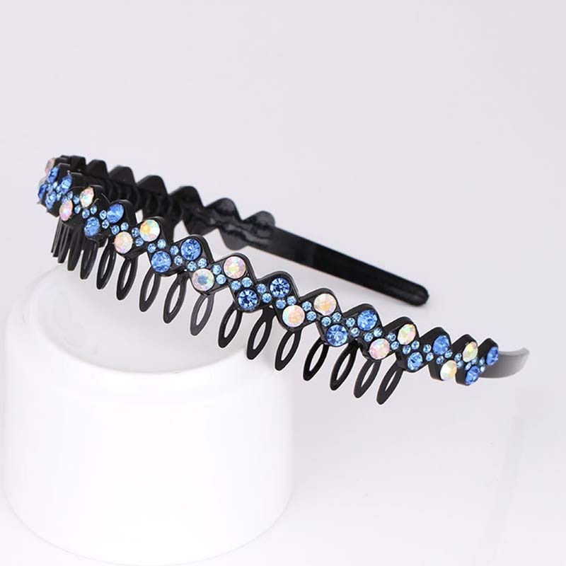 Fashion Pearl Non-Slip Rhinestone Hairbands Elastic Flower Women Hair Hoop Bands Headband Bezel Girls Hair Accessories Headdress - Orchid Unique