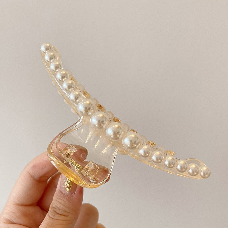 Pearl Hair Claw Set Clip - Orchid Unique