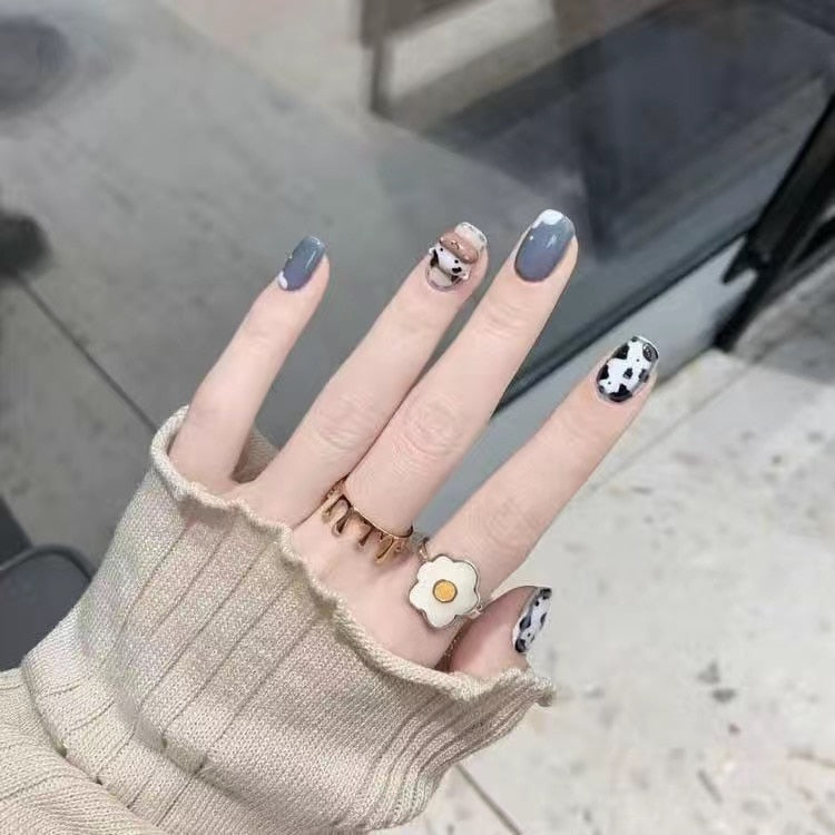 Sweet Short Round/Square Head False Nail Art - Orchid Unique