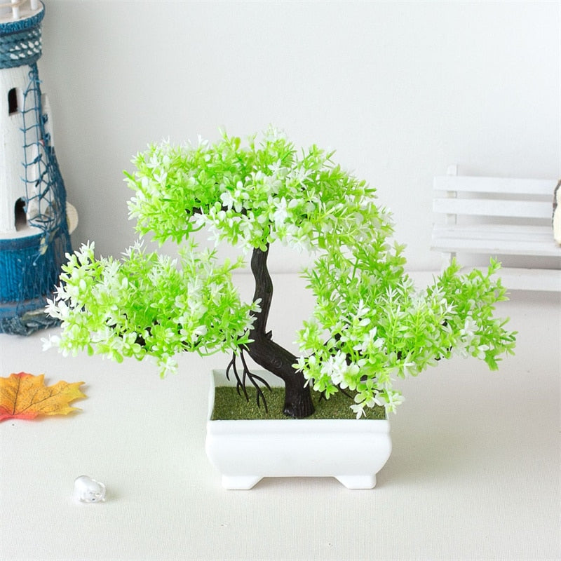 Vase + Artificial Bonsai Small Tree Pot - Orchid Unique