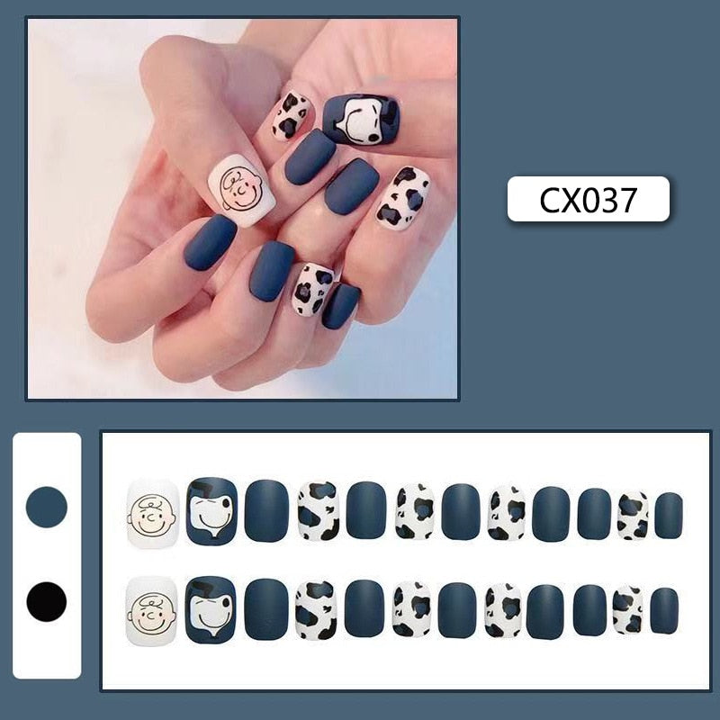 Short Reusable Fake Nails Press on - Orchid Unique