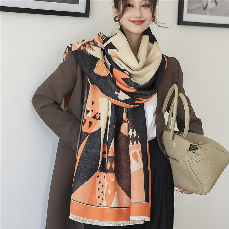 2023 Cashmere Winter Scarf for Women Luxury - Orchid Unique