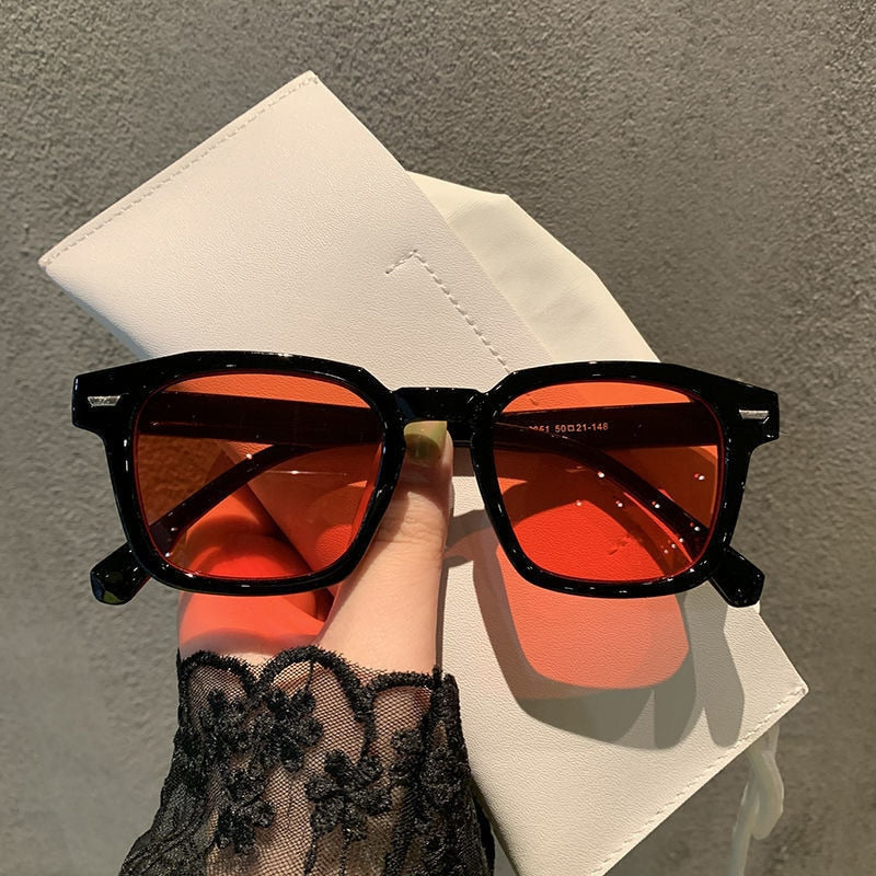 OIMG New Unisex Rectangle Vintage Sunglasses 2022 Fashion Design Retro Sun Glasses Female Lady Eyeglass Cat Eye Casual Goggles - Orchid Unique