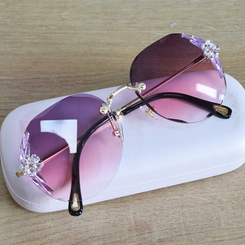 Retro Cutting Lens Gradient Sunglasses - Orchid Unique