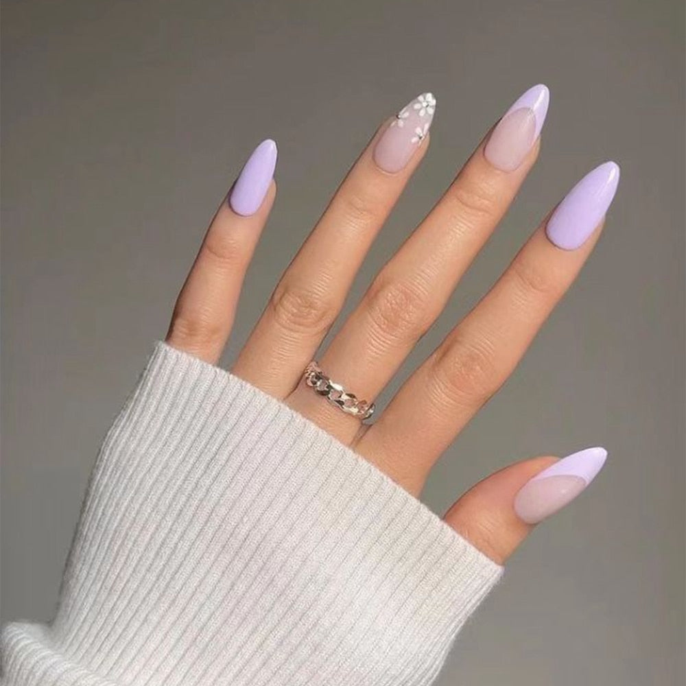 Cloud Pattern Design False Nails - Orchid Unique