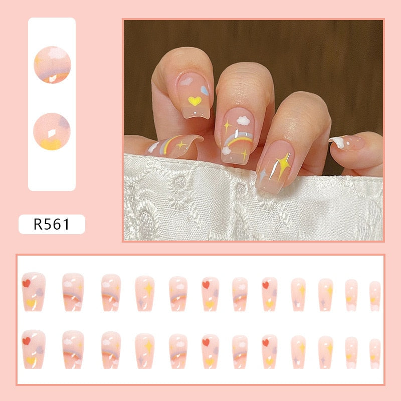 Cute Childlike Press on Nail Art - Orchid Unique