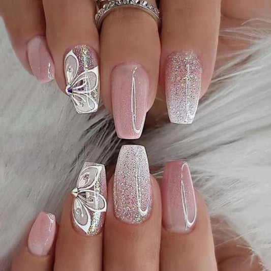 Ballet French Coffin False Nails - Orchid Unique