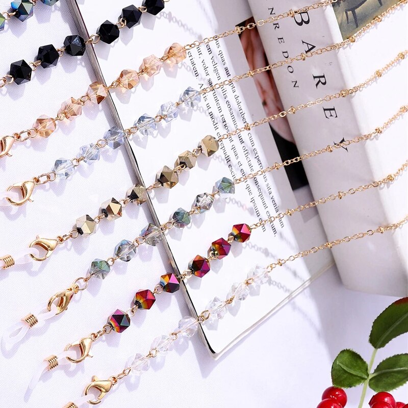 Bohemian Crystal Beaded Glasses Chains - Orchid Unique
